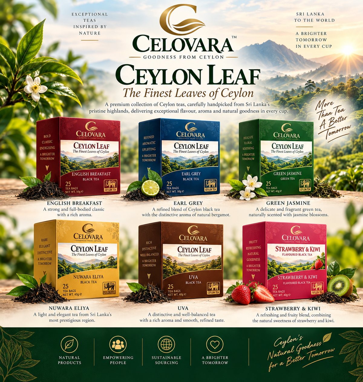 CELOVARA Ceylon Leaf tea collection